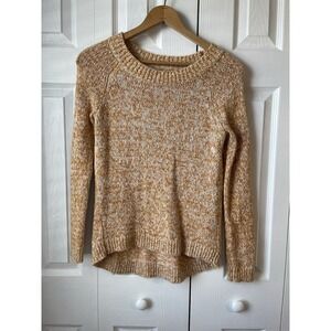 LOFT Sweater Womens M Orange Crew Neck Knit Pullover Casual‎
